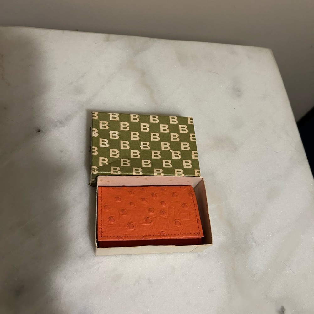 Vintage Buxton Orange Leather Keytainer